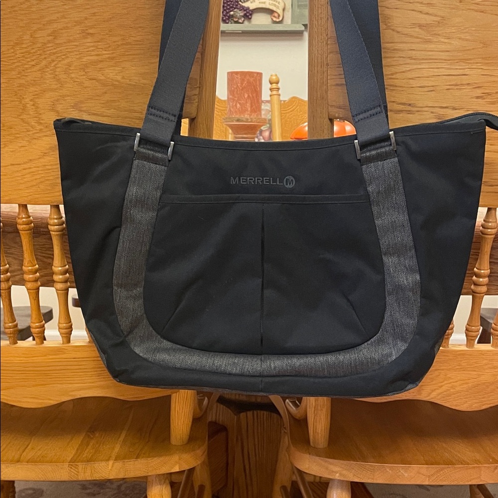 Merrell Messenger Laptop Bag Tote. Black/Gray. EUC VERY CLEAN!
